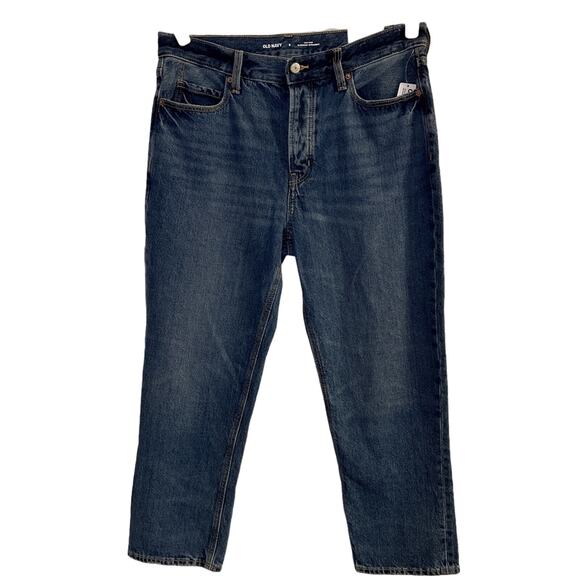Old Navy Jeans Women's Size 8 High-Rise Slouch Straight Leg Cropped Button Fly - Picture 1 of 6